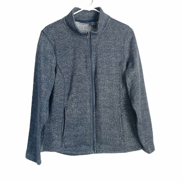 🟢Northcrest Heathered Blue Lightweight Jacket L - Picture 1 of 6